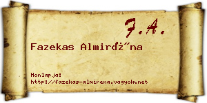 Fazekas Almiréna névjegykártya